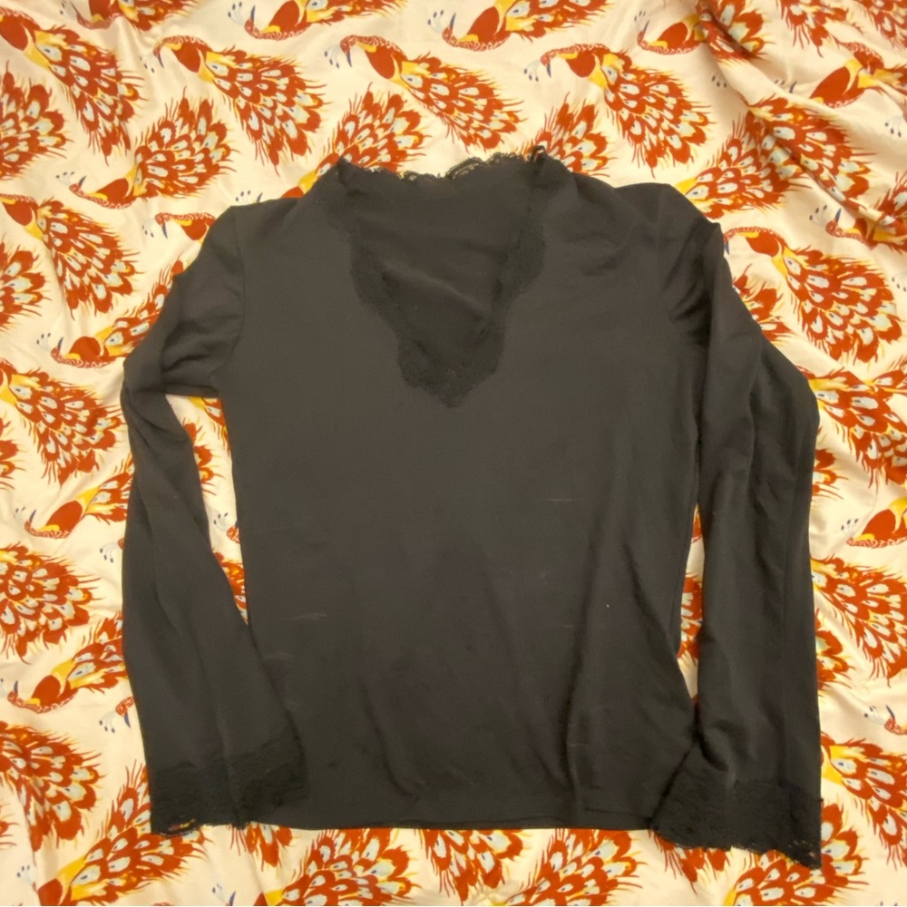 Goth Lace V Neck Top